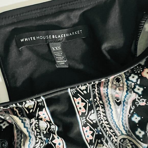 White House Black Market Paisley Print Three Quarter Sleeve Dress Size XXS - Picture 5 of 7